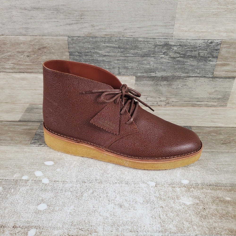 Clarks Desert Coal Mens‎ Boots Sz 10.5 M Brown Scotch Grain Leather